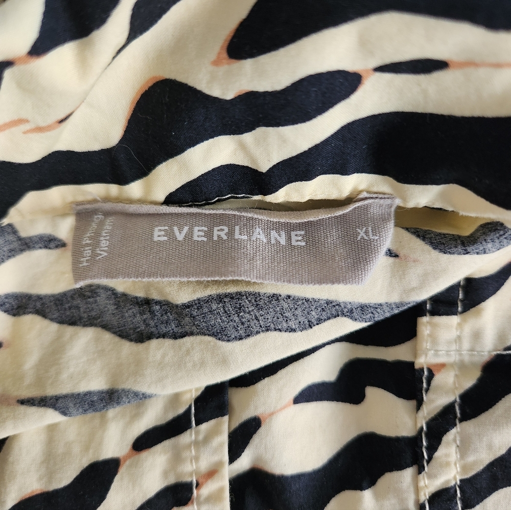 Everlane 100% Cotton Poplin Shirt And Shorts Matching Set, Animal Print, XL - Picture 8 of 8